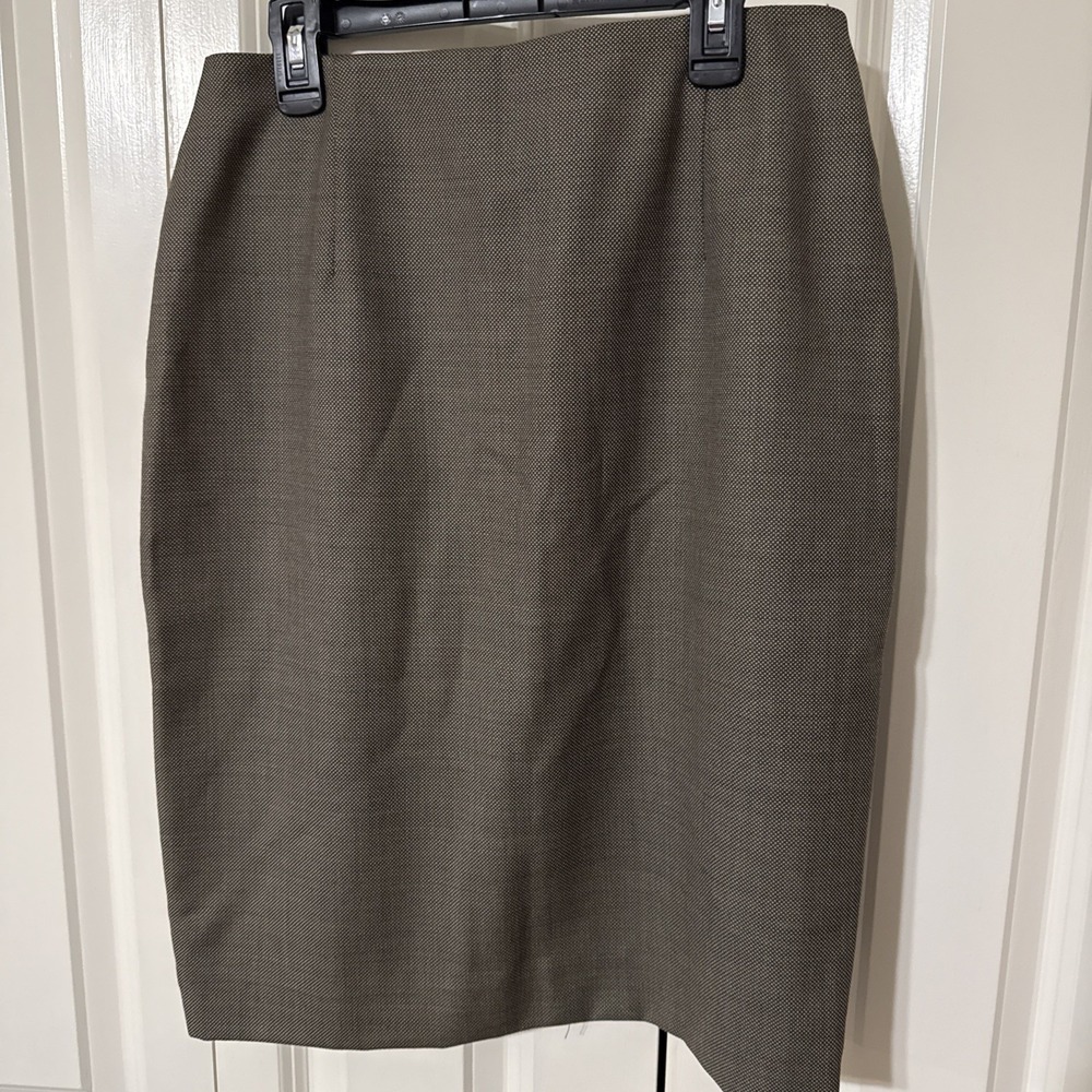 Women's Lauren Ralph Lauren 100% Wool Brown Pencil Skirt Sz 8 Preppy